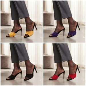 Mule talons hauts daim